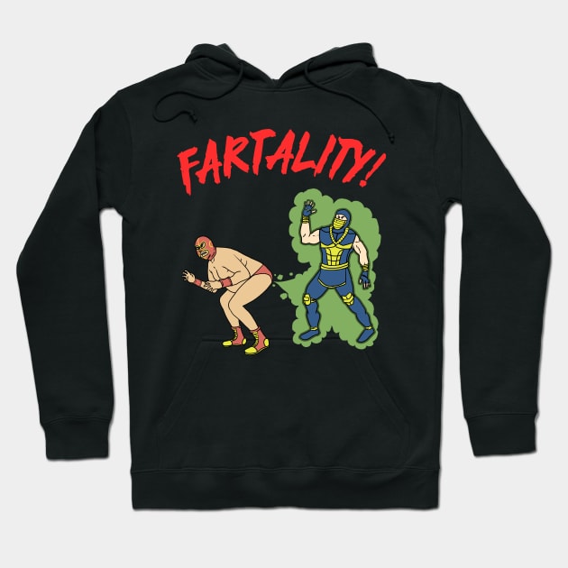 Funny Dirty Grappler Farter Bizarre Combat Fartality! Hoodie by Julio Regis